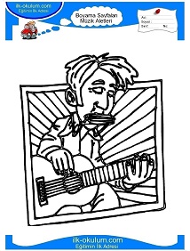 Çocuklar İçin Mızıka Boyama Sayfaları 
